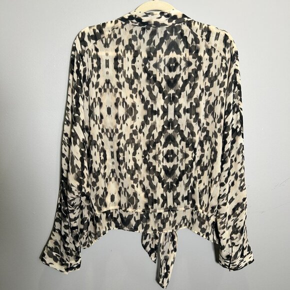 Adrianna Papell Draping Front Tie Long-sleeve Blouse XL - Picture 6 of 7